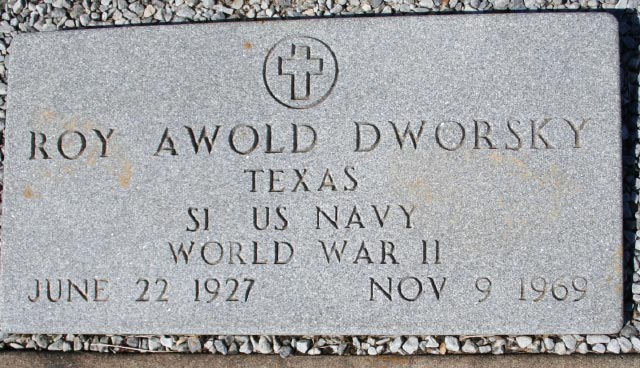 Roy Awold Dworsky, Burleson County, Texas