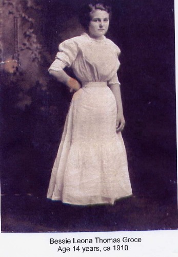 Bessie Leona Thomas Groce, Burleson County, Texas