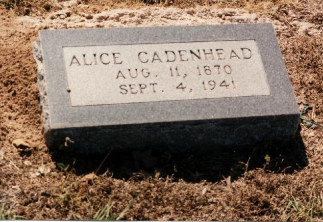 Tombstone of Alice Cadenhead