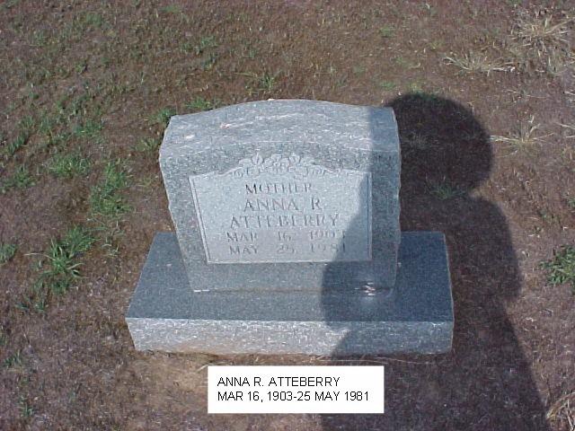 Tombstone of Anna Atteberry