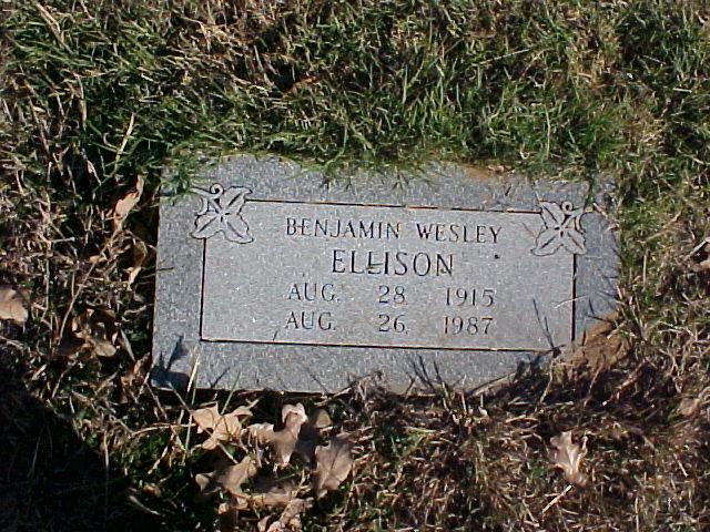 Tombstone of Benjamin Wesley Ellison