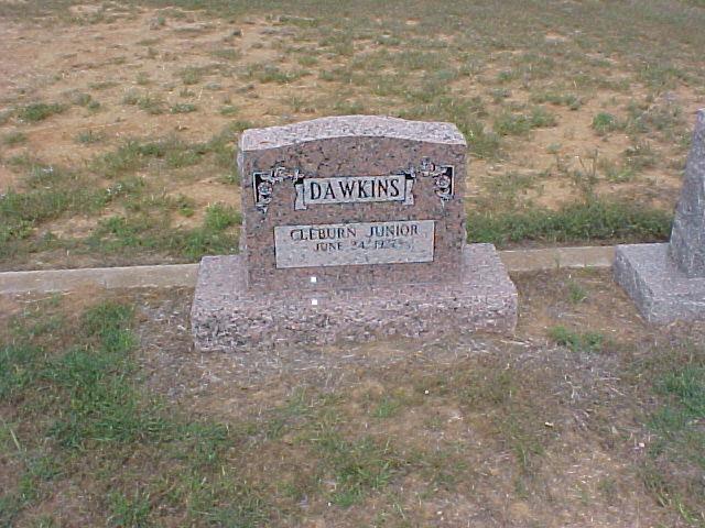 Tombstone of Cleburn Dawkins Junior