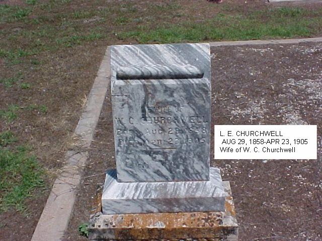 Tombstone of L. E. Churchwell