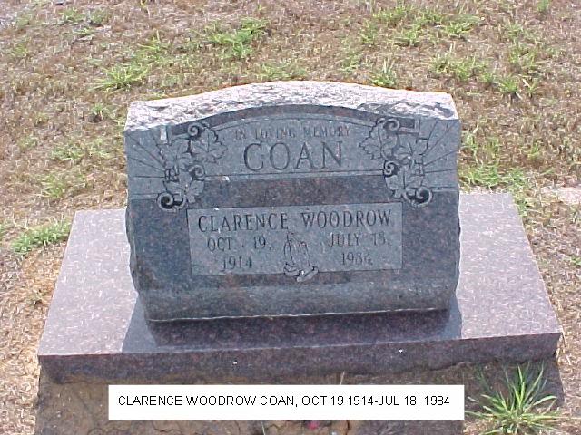 Tombstone of Clarence Woodrow Coan