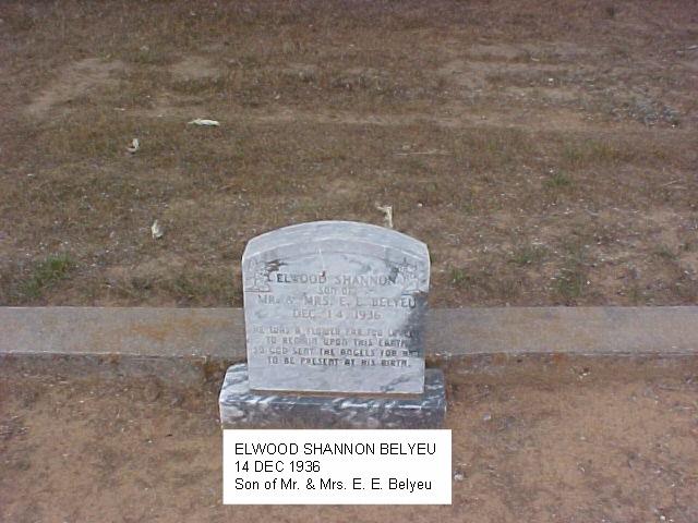 Tombstone of Elwood Shannon Belyeu