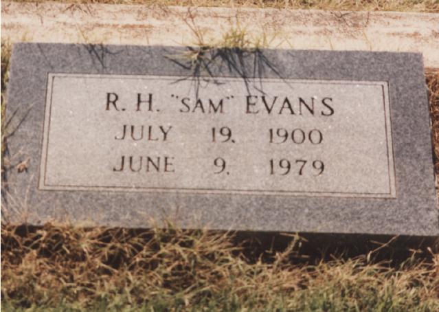 Tombstone of R. H. Evans