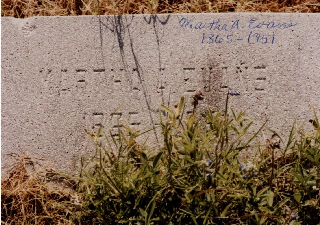 Tombstone of Martha A. Evans