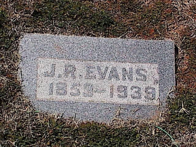 Tombstone of J. R. Evans