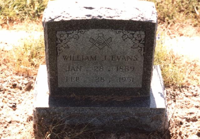 Tombstone of William J. Evans