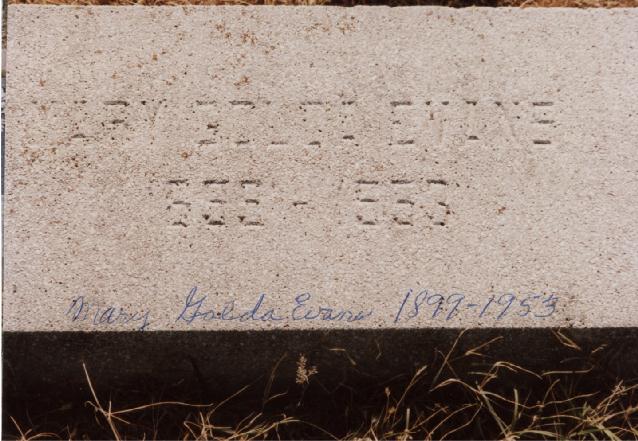 Tombstone of Mary Golda Evans