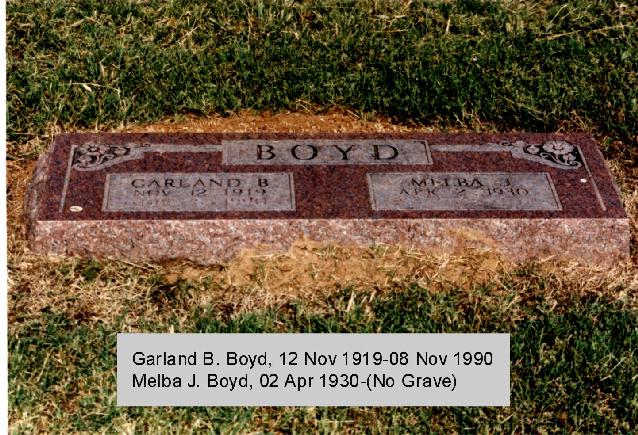 Tombstone of Garland B. and Melba J. Boyd
