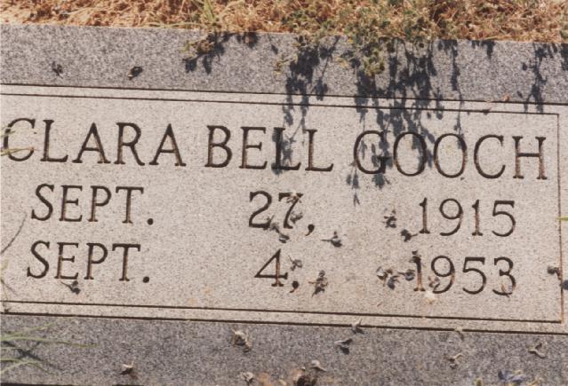 Tombstone of Clara Bell Gooch