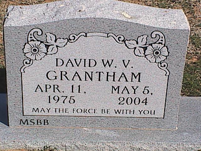 Tombstone of David W. V. Grantham
