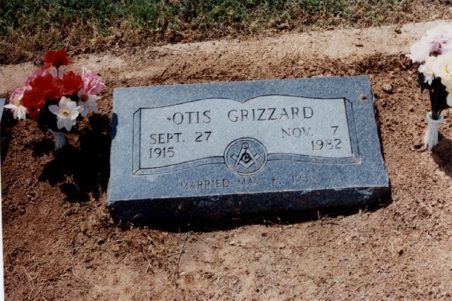 Tombstone of Otis Grizzard