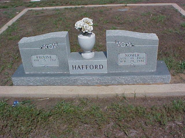 Tombstone of Nomer and Pauline Hafford