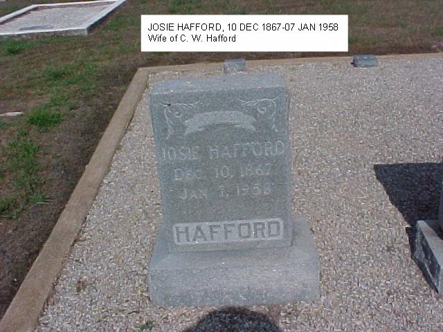 Tombstone of Josie Hafford