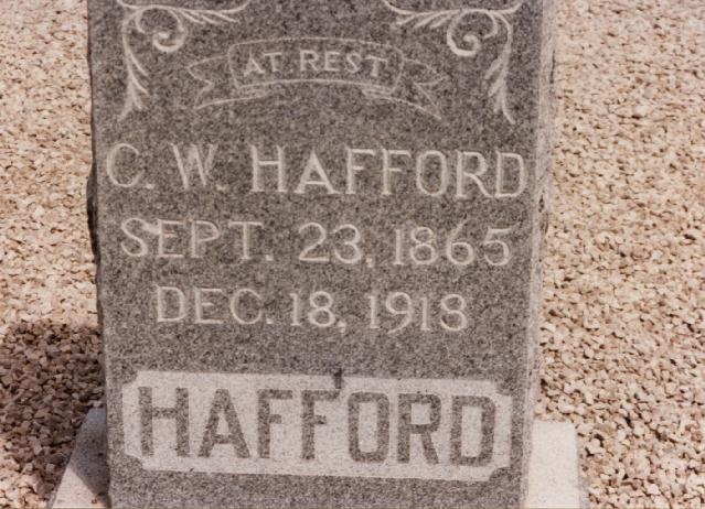 Tombstone of C. W. Hafford