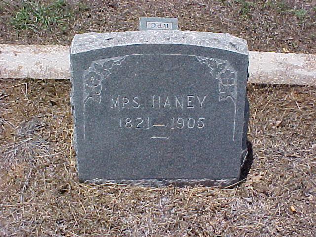 Tombstone of Mrs. Haney