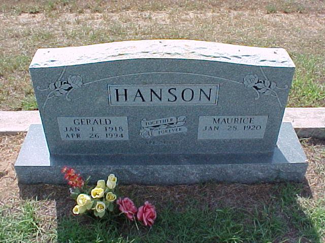 Tombstone of Gerald and Maurice Hanson