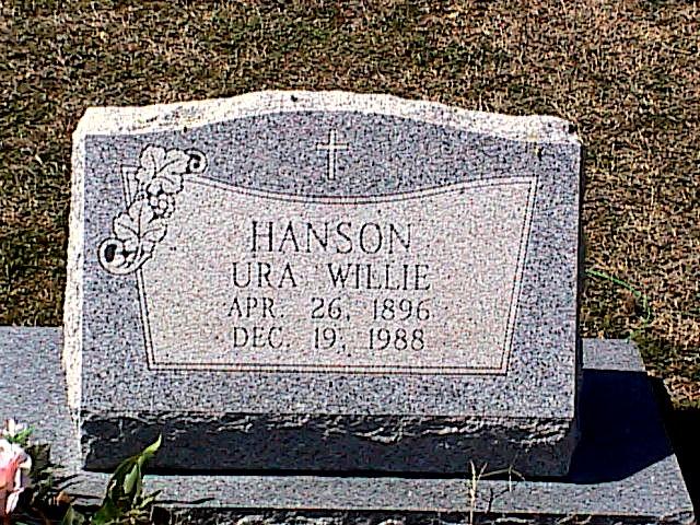 Tombstone of Ura Willie Hanson