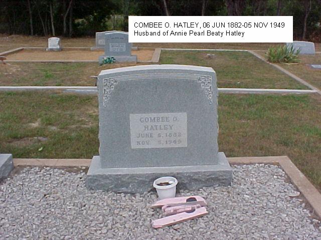 Tombstone of Combee O. Hatley