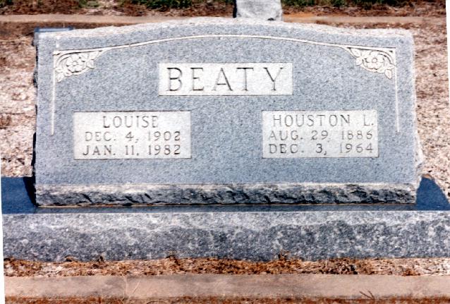 Tombstone of Houston L. and Louise Beaty