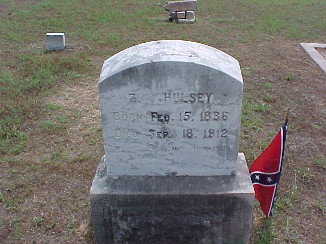 Tombstone of Zachariah Hulsey
