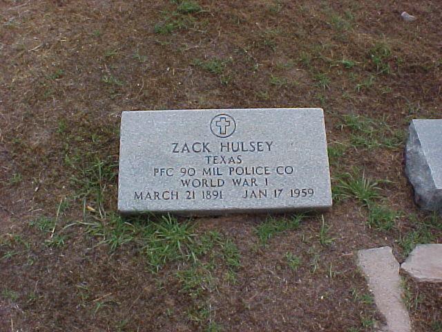 Tombstone of Zack Hulsey