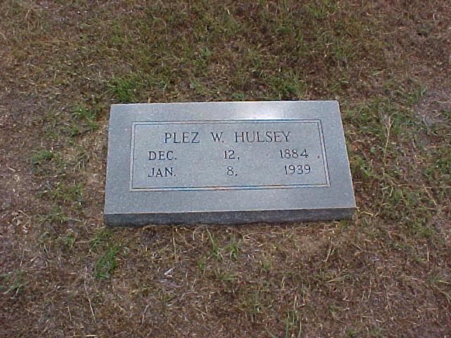 Tombstone of Plez W. Hulsey