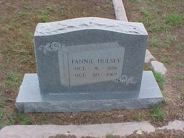 Tombstone of Fannie Hulsey