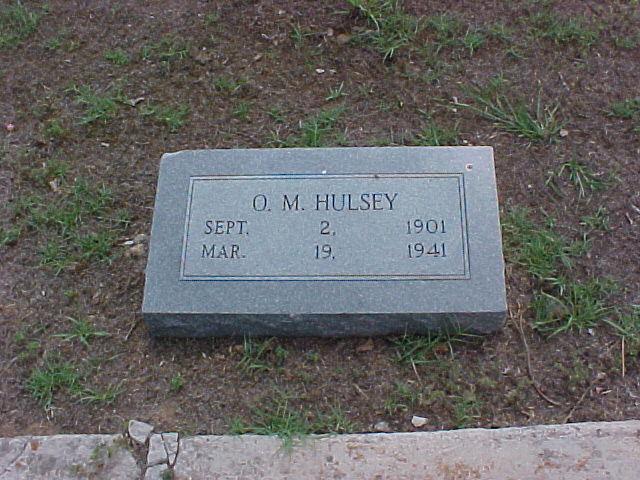Tombstone of O. M. Hulsey