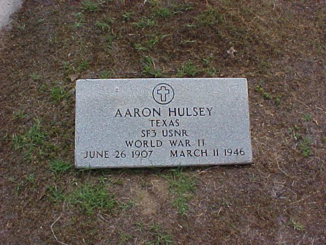 Tombstone of Aaron Hulsey