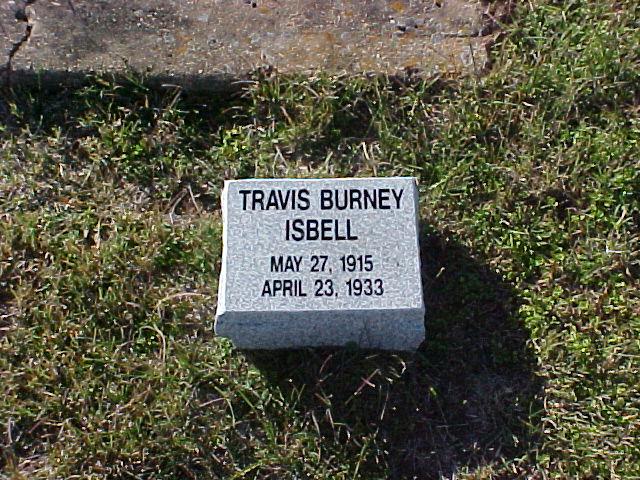 Tombstone of Travis Burney Isbell