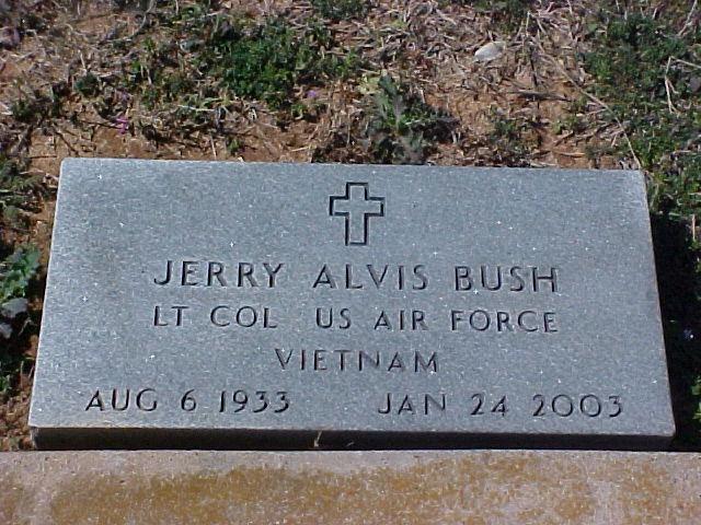 Tombstone marker for Jerry Alvis Bush