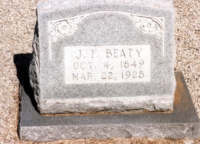 Tombstone of J. F. Beaty