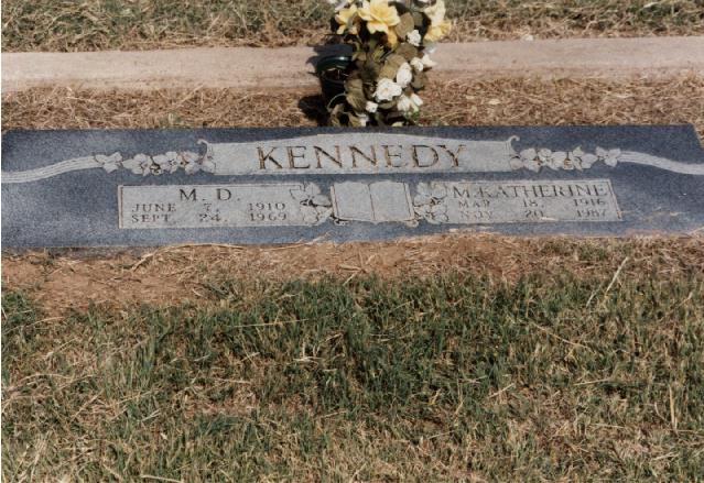 Tombstone of M. D. and M. Katherine Kennedy