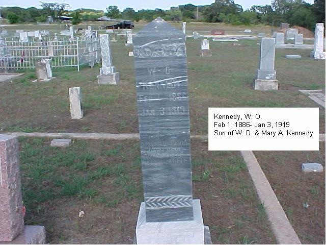 Tombstone of W. O. Kennedy