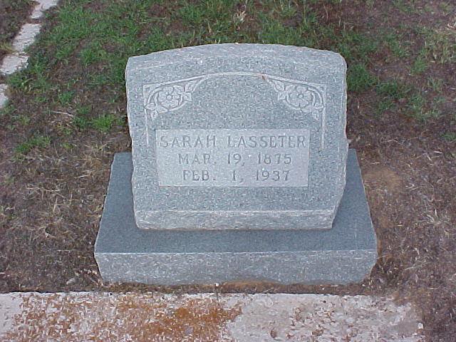 Tombstone of Sarah Lasseter