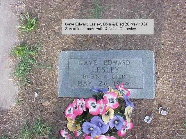 Tombstone of Gaye Edward Lesley