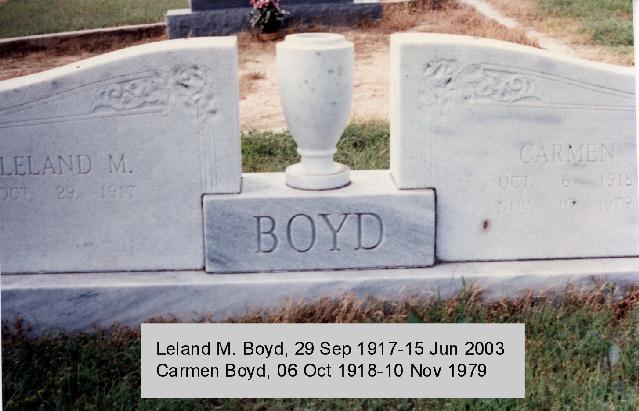 Tombstone of Leland M. and Carmen Boyd