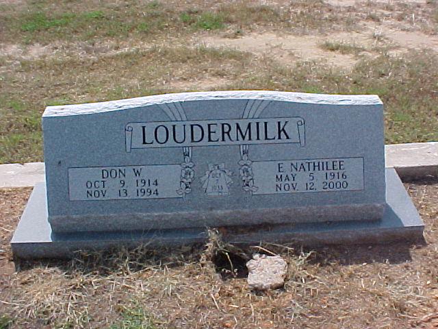 Tombstone of Don W. and E. Nathilee Loudermilk