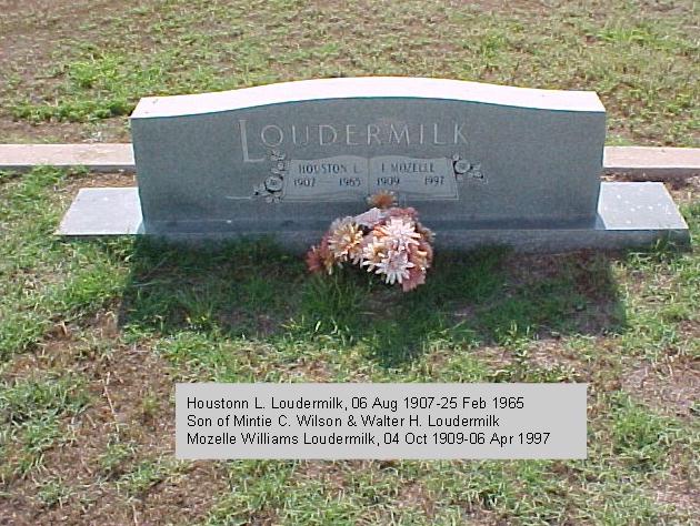 Tombstone of Houston L. and I. Mozelle Loudermilk