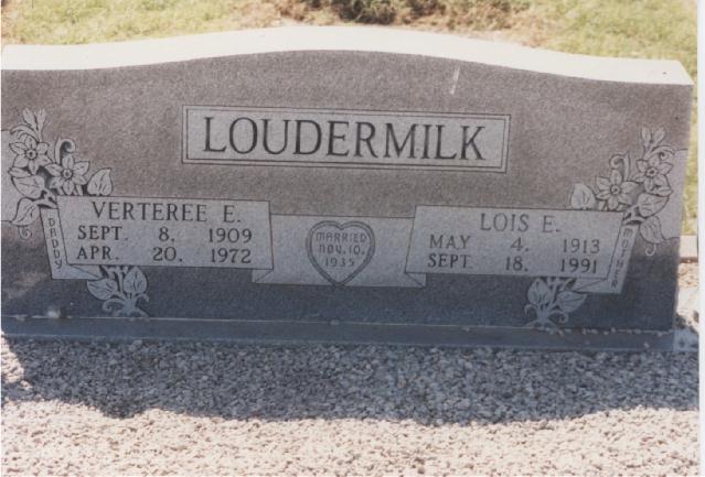 Tombstone of Verteree E. and Lois E. Loudermilk
