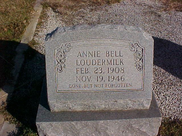 Tombstone of Annie Bell Loudermilk