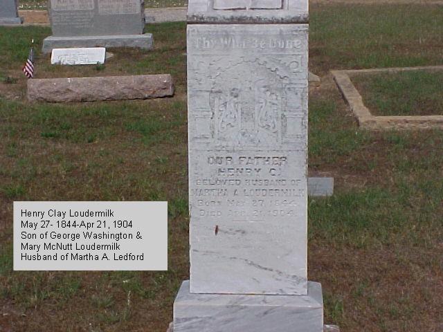 Tombstone of Henry Clay Loudermilk
