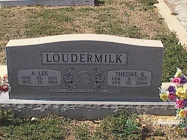 Tombstone of A.  Lee and Theone K. Loudermilk