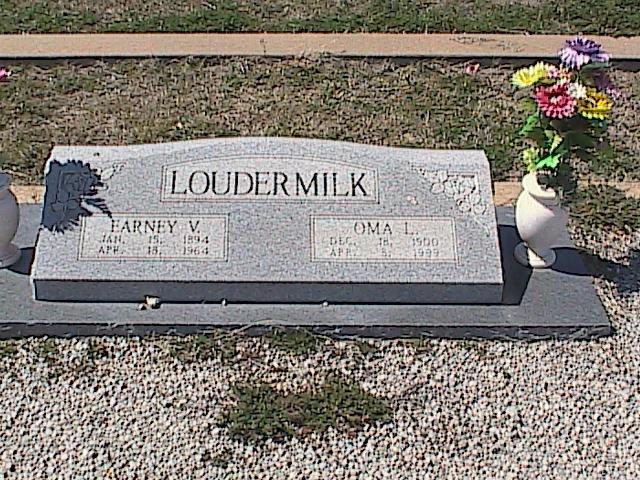 Tombstone of Earney V. and Oma L. Loudermilk