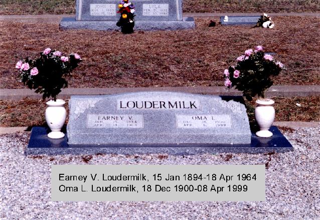 Tombstone of Earney V. and Oma L. Loudermilk (2)