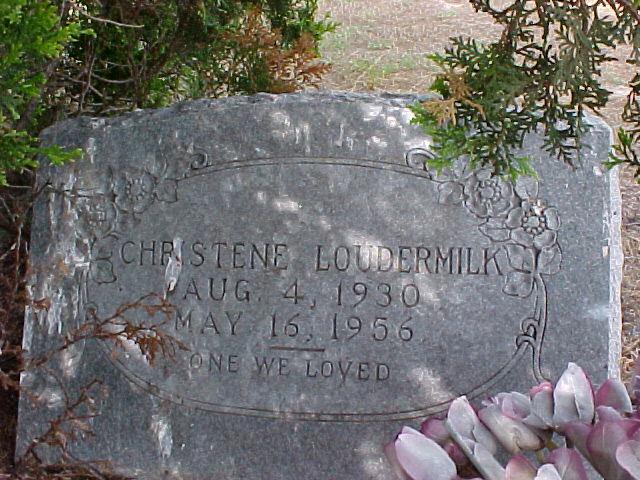 Tombstone of Christene Loudermilk