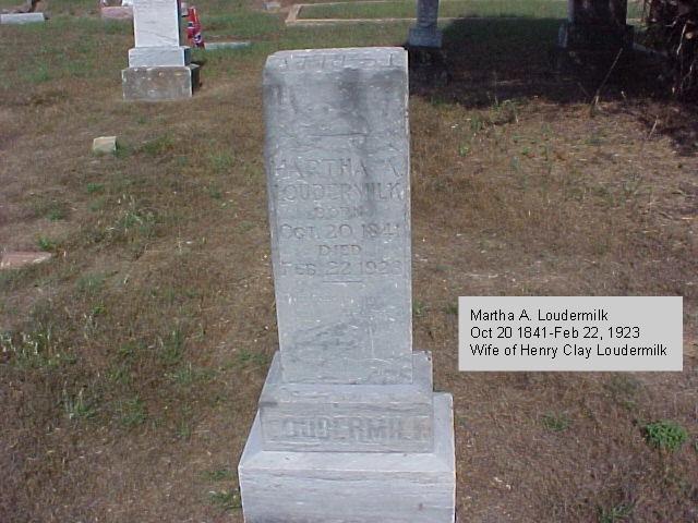 Tombstone of Martha A. Loudermilk